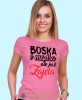 boska mądra ale już zajęta, różowa damska koszulka z nadrukiem na prezent, fajna koszulka, dla dziewczyny dla żony.jpg