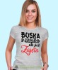 boska mądra ale już zajęta, szara damska koszulka z nadrukiem na prezent, fajna koszulka, dla dziewczyny dla żony.jpg