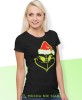 grinch, czarna damska koszulka z nadrukiem na prezent, fajna koszulka, dla dziewczyny dla żony, wesołych świąt, bałwan koszulka świąteczna, mucha nie siada.jpg