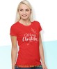 merry christmas renifer, czerwona damska koszulka z nadrukiem na prezent, fajna koszulka, dla dziewczyny dla żony, wesołych świąt, bałwan koszulka świąteczna, mucha nie siada.jpg