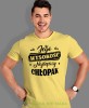 jego wysokość najlepszy chłopak, żółta męska koszulka dla chłopaka, koszulka z nadrukiem, na prezent, na urodziny, mucha nie siada.jpg