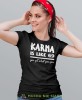 karma is like 69 you get what you give, czarna damska koszulka z nadrukiem na prezent dla dziewczyny dla żony.jpg