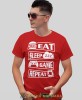 eat sleep game repeat, czerwona koszulka dla gracza, męska koszulka dla fanów gier komputerowych, koszulki dla graczy, video gry, konsola do gier, gry komputerowe, pad, mucha nie siada, mns.jpg