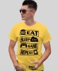 eat sleep game repeat, żółta koszulka dla gracza, męska koszulka dla fanów gier komputerowych, koszulki dla graczy, video gry, konsola do gier, gry komputerowe, pad, mucha nie siada, mns.jpg
