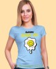 sunny side up, jasnoniebieska damska koszulka z nadrukiem na prezent dla dziewczyny dla żony.jpg