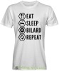 eat sleep bilard repeat, męska biała koszulka,  koszulka dla bilardzisty, koszulka na bilard, dla chłopaka, dla męża, dla niego, na prezent, mucha nie siada, mns.jpg