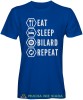 eat sleep bilard repeat, męska niebieska koszulka,  koszulka dla bilardzisty, koszulka na bilard, dla chłopaka, dla męża, dla niego, na prezent, mucha nie siada, mns.jpg