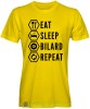 eat sleep bilard repeat, męska żółta koszulka,  koszulka dla bilardzisty, koszulka na bilard, dla chłopaka, dla męża, dla niego, na prezent, mucha nie siada, mns.jpg