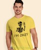 i'm okey, żółta męska koszulka z nadrukiem na co dzień, na prezent, fajna koszulka, dla chłopaka, dla męża, mucha nie siada opis.jpg
