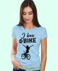 i love my bike, jasnoniebieska damska koszulka rowerowa z nadrukiem, na rower, fajna koszulka dla rowerzystki, na co dzień, na prezent_.jpg