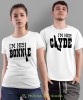 I'm his Bonnie I'm her Clyde, biała koszulki dla par, dla męża, dla żony, walentynki, fajne koszulki, t-shirty dla par, na rocznicę, mucha nie siada, mns.jpg