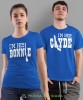 I'm his Bonnie I'm her Clyde, niebieskie koszulki dla par, dla męża, dla żony, walentynki, fajne koszulki, t-shirty dla par, na rocznicę, mucha nie siada, mns.jpg
