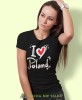 I love Poland, czarna damska koszulka z nadrukiem, koszulka patriotyczna, koszulki z grafiką patriotyczną, orzeł polski, dla kobiet, koszulka Polska, koszulki Polska.jpg