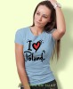 I love Poland, jasnoniebieska damska koszulka z nadrukiem, koszulka patriotyczna, koszulki z grafiką patriotyczną, orzeł polski, dla kobiet, koszulka Polska, koszulki Polska.jpg