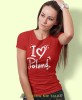 I love Poland, czerwona damska koszulka z nadrukiem, koszulka patriotyczna, koszulki z grafiką patriotyczną, orzeł polski, dla kobiet, koszulka Polska, koszulki Polska.jpg