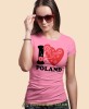 I love Poland folklor, różowa damska koszulka z nadrukiem, koszulka patriotyczna, koszulki z grafiką patriotyczną, orzeł polski, dla kobiet, koszulka Polska, koszulki Polska.jpg