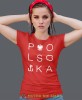 Polska - Orzeł - Polska Walcząca, czerwona damska koszulka z nadrukiem, koszulka patriotyczna, koszulki z grafiką patriotyczną, orzeł polski, dla kobiet, koszulka Polska, koszulki Polska.jpg