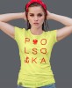 Polska - Orzeł - Polska Walcząca, żółta damska koszulka z nadrukiem, koszulka patriotyczna, koszulki z grafiką patriotyczną, orzeł polski, dla kobiet, koszulka Polska, koszulki Polska.jpg