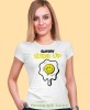 sunny side up, biała damska koszulka z nadrukiem na prezent dla dziewczyny dla żony.jpg