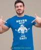 never skip leg day, niebieska koszulka na siłownię, męska koszulka, koszulka sportowa, na sport, gym, na siłownię.jpg