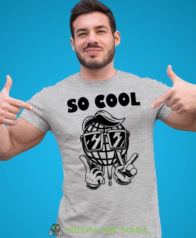 so cool, szara męska koszulka z nadrukiem na co dzień, na prezent, fajna koszulka.jpg