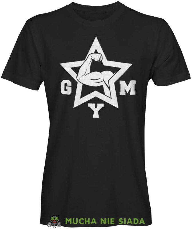 Gym, czarna męska koszulka na siłownię koszulkaz sportowa, crossfit, na siłownię.jpg