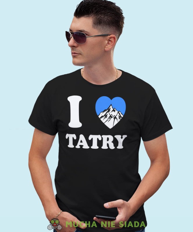Męska koszulka z nadrukiem - Kocham Tatry, I love Tatry - Idealna za wypad w góry, czarna koszulka z nadrukiem, wycieczka w góry, górska wyprawa, T-shirt do miłośników turystyki górskiej, mucha nie siada koszulki.jpg