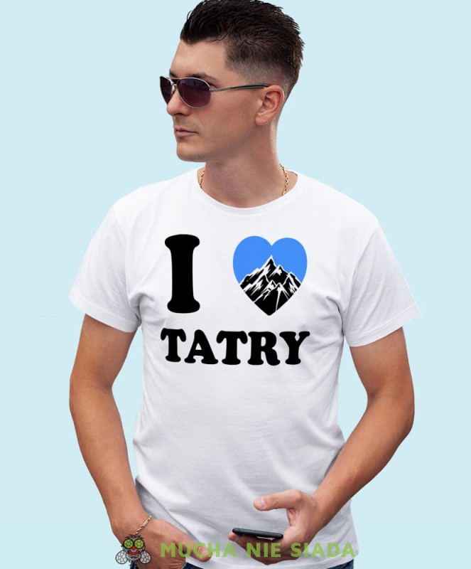 Męska koszulka z nadrukiem - Kocham Tatry, I love Tatry - Idealna za wypad w góry, biała koszulka z nadrukiem, wycieczka w góry, górska wyprawa, T-shirt do miłośników turystyki górskiej, mucha nie siada koszulki.jpg