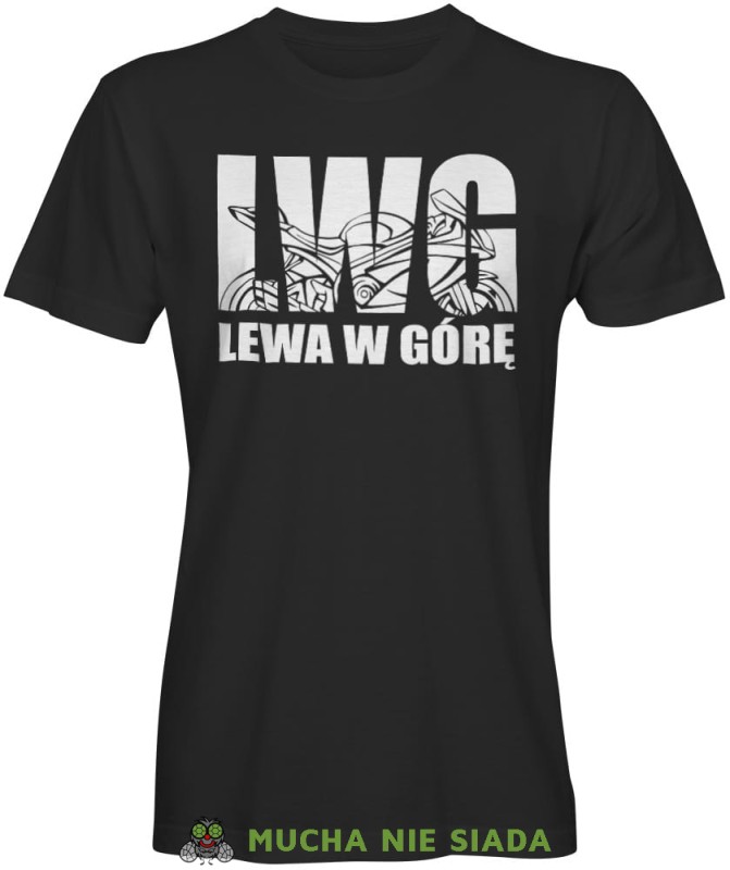 LWG Lewa w górę Motocykl, czarna męska koszulka, koszulka dla motocyklisty, koszulki na motocykl, koszulka na motocykl, męska koszulka na motocykl na prezent dla miłośnika motocykli.jpg
