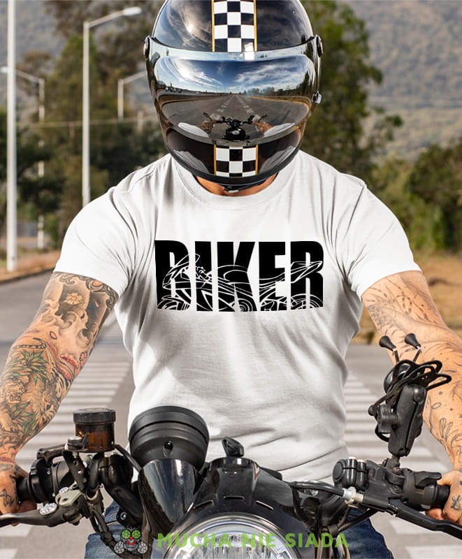 Biker motcykl, biała męska koszulka, koszulka dla motocyklisty, koszulki na motocykl, koszulka na motocykl, męska koszulka na motocykl na prezent dla miłośnika motocykli.jpg
