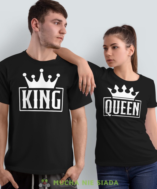King Queen, czarne koszulki dla par, dla męża, dla żony, dla chłopaka, dla dziewczyny, dla zakochanych, dla par, walentynki, fajne koszulki, t-shirty dla par, mucha nie siada, mns.jpg