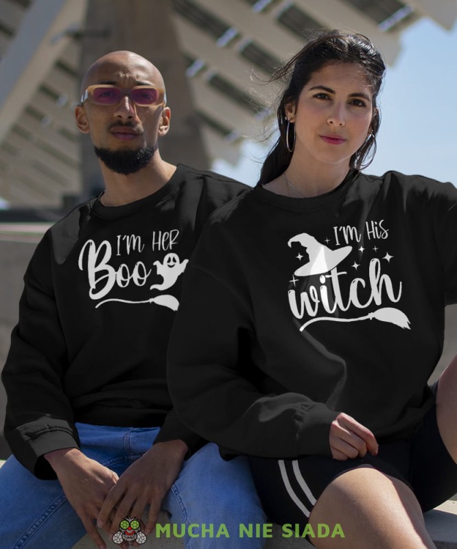 I'm his witch I'm her boo, czarne bluzy dla par, dla chłopaka, dla dziewczyny, dla zakochanych, dla par, bluzy na  walentynki, fajne bluzy, bluzy dla par, mucha nie siada, mns.jpg