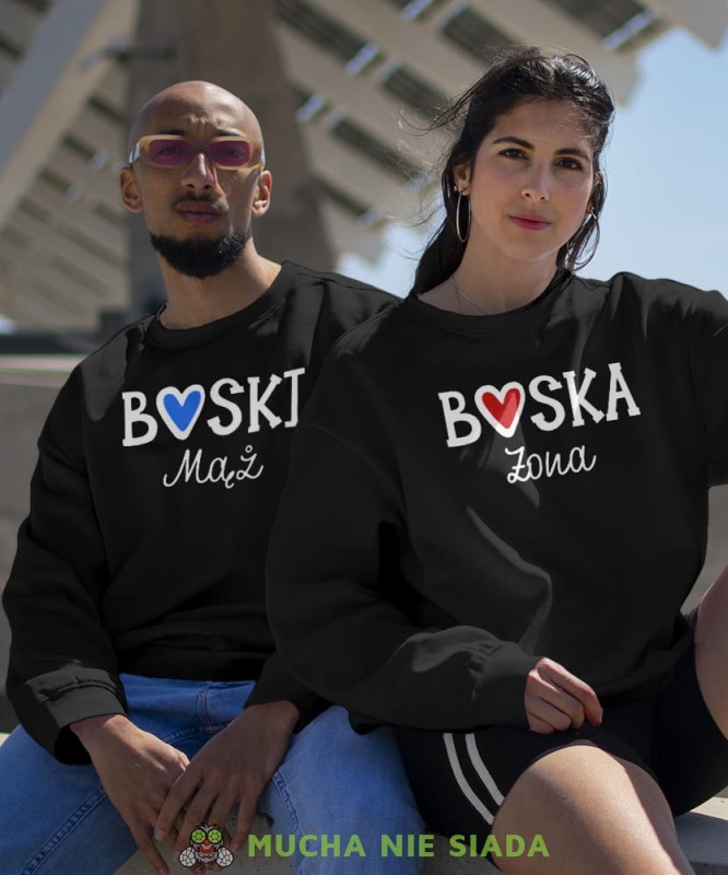 Boski Mąż Boska Żona, czarne bluzy dla par, dla chłopaka, dla dziewczyny, dla zakochanych, dla par, bluzy na  walentynki, fajne bluzy, bluzy dla par, mucha nie siada, mns.jpg
