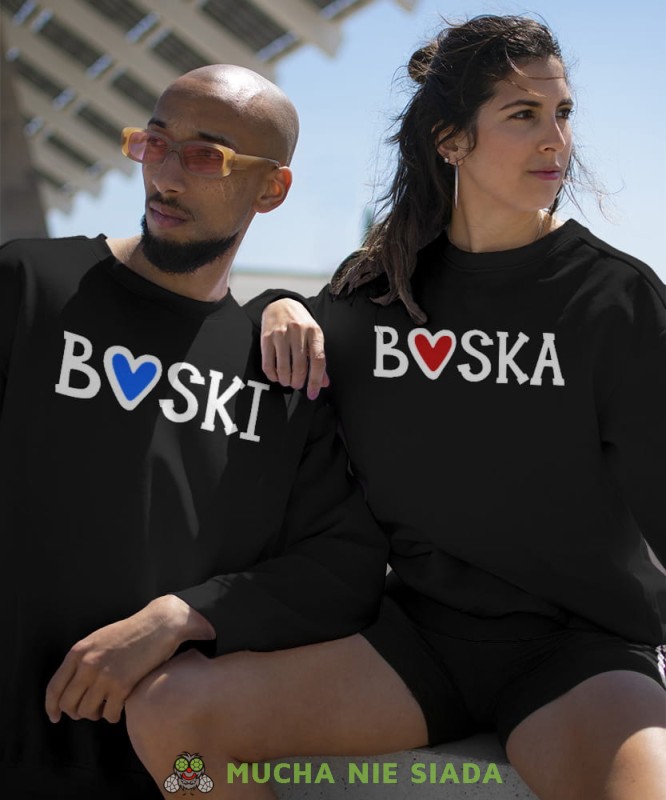 Boski Boska, czarne bluzy dla par, dla chłopaka, dla dziewczyny, dla zakochanych, dla par, bluzy na  walentynki, fajne bluzy, bluzy dla par, mucha nie siada, mns.jpg