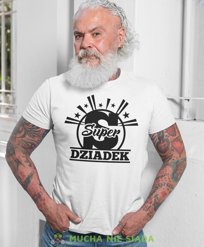 S jak Super dziadek, koszulka męska dla dziadka, na urodziny, na dzień dziadka, na prezent dla dziadka, dla dziadka, koszulka dla dziadka, mucha nie siada, mns sklep.jpg