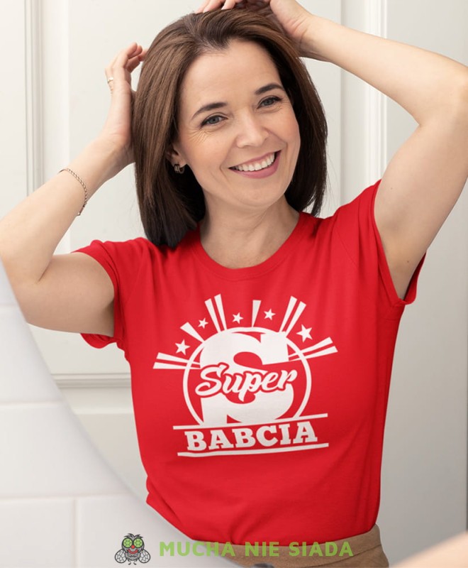 S jak Super babcia, koszulka damska dla babci, na urodziny, na dzień babci, na prezent dla babci, koszulka dla babci, mucha nie siada sklep, mns.jpg