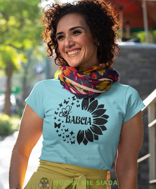 Babcia Kwiat motyle, koszulka damska dla babci, na urodziny, na dzień babci, na prezent dla babci, koszulka dla babci, mucha nie siada sklep, mns.jpg