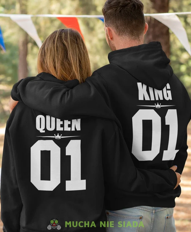 King  Queen 01, czarne bluzy z kapturem dla par, bluzy dla zakochanych, dla par, bluzy z kapturem na walentynki, fajne bluzy z kapturem, bluzy dla par, bluzy z kapturem dla par mucha nie siada, mns.webp