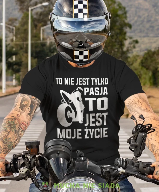 To nie jest tylko pasja to jest moje życie, czarna męska koszulka, koszulka dla motocyklisty, koszulki na motocykl, koszulka na motocykl, męska koszulka na motocykl na prezent dla miłośnika motocykli.webp