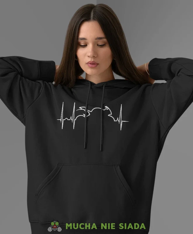 Biker heartbeat motocykl, czarna damska bluza z kapturem, bluza dla motocyklistki, bluzy na motocykl, bluza z kapturem na motocykl, damska bluza na motocykl, na prezent dla miłośniczki motocykli.webp