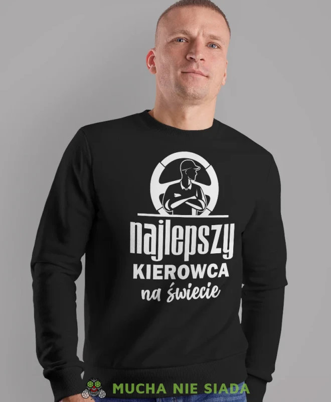 Najlepszy kierowca na świecie, czarna bluza bez kaptura, prezent dla kierowcy tira, prezent dla kierowcy ciężarówki, bluza dla kierowcy ciężarówki, bluzy dla kierowcy, mucha niesiada, mns.webp