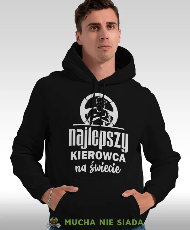 Najlepszy kierowca na świecie, czarna bluza z kapturem, prezent dla kierowcy tira, prezent dla kierowcy ciężarówki, bluza dla kierowcy ciężarówki, bluzy dla kierowcy, mucha niesiada, mns.webp