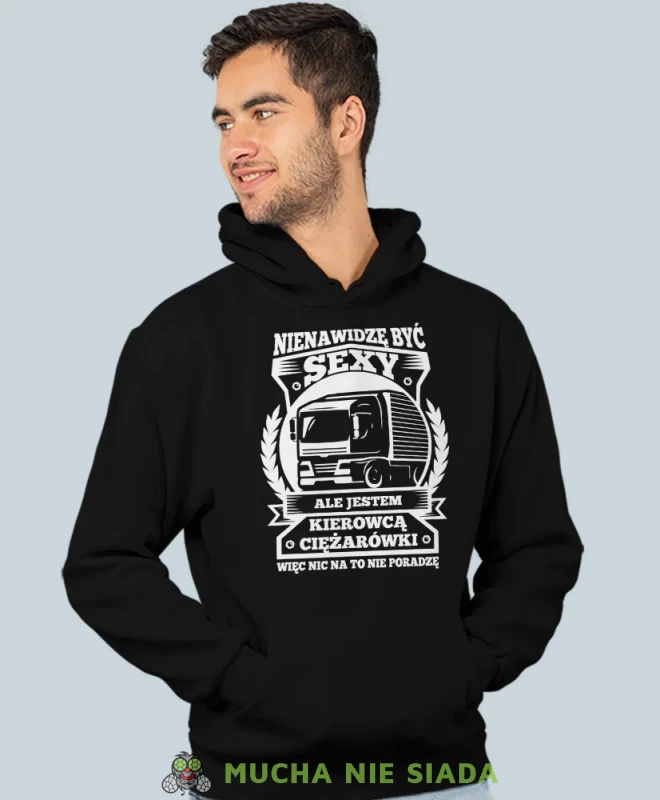 Jestem kierowcą ciężarówki, czarna bluza z kapturem, prezent dla kierowcy tira, prezent dla kierowcy ciężarówki, bluza dla kierowcy ciężarówki, bluzy dla kierowcy, mucha niesiada, mns.webp