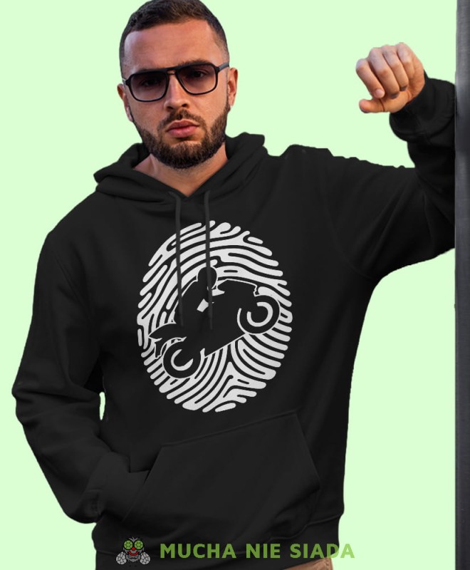 Odcisk palca motocyklisty, czarna bluza z kapturem, bluza dla motocyklisty, bluzy na motocykl, bluza z kapturem na motocykl, męska bluza na motocykl, na prezent dla miłośnika motocykli.jpg