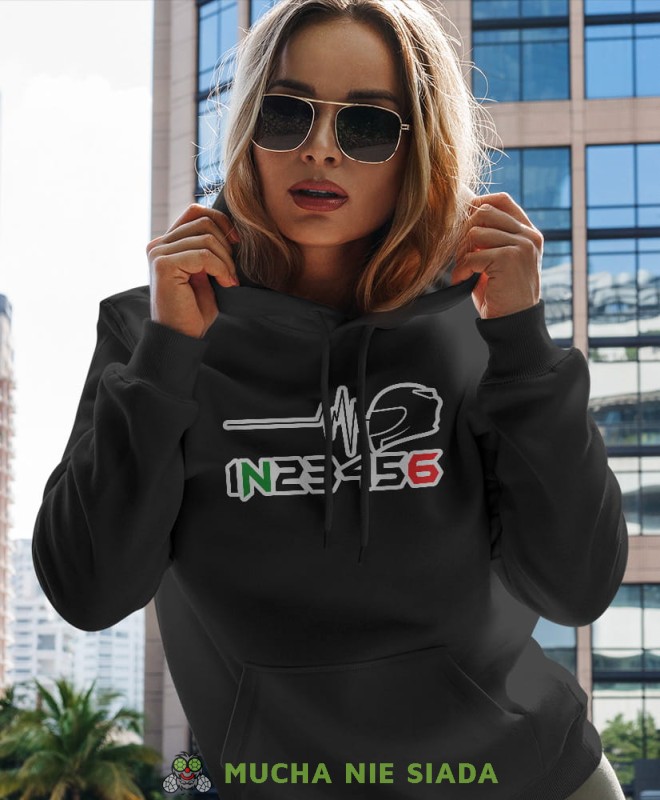 EKG motocyklistki, czarna damska bluza z kapturem, bluza dla motocyklistki, bluzy na motocykl, bluza z kapturem na motocykl, damska bluza na motocykl, na prezent dla miłośniczki motocykli.jpg