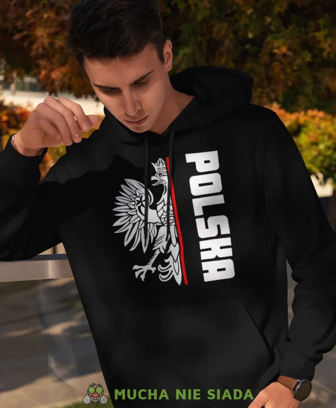 Orzeł Polski Polska, męska bluza z kapturem, bluza patriotyczna, bluzy z grafiką patriotyczną, bluzay patriotyczne, bluza Polska, bluzy patriotyczne z kapturem, 1.webp