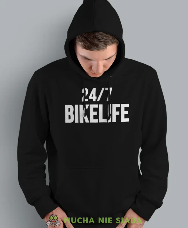 Bikelife, czarna bluza z kapturem, bluza dla motocyklisty, bluzy na motocykl, bluza z kapturem na motocykl, męska bluza na motocykl, dla miłośnika motocykli.webp