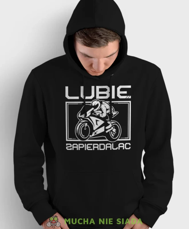 Lubię zapier motocyklista, czarna bluza z kapturem, bluza dla motocyklisty, bluzy na motocykl, bluza z kapturem na motocykl, męska bluza na motocykl, dla miłośnika motocy.webp