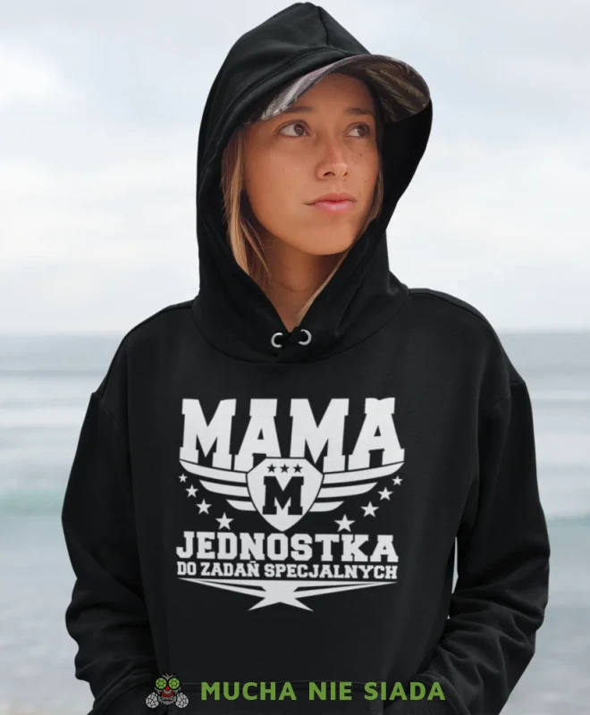 Mama jednostka do zadań specjalnych, czarna bluza z kapturem dla mamy, prezent dla mamy, bluzy na dzień matki, bluzy z kapturem dla mamy, personalizowana bluza dla mamy, oryginalne bluzy na dzień matki, mucha nie .webp
