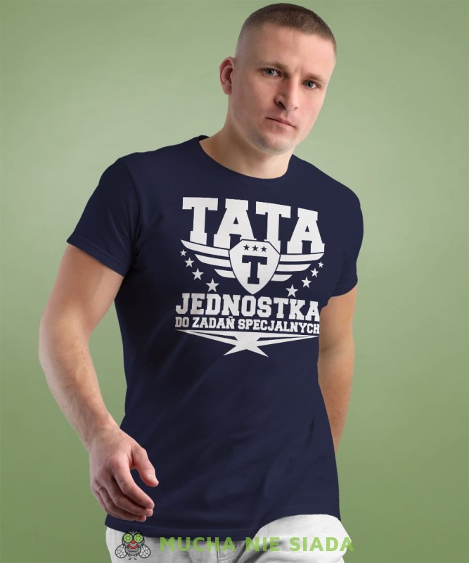 Tata jednostka do zadań specjalnych - koszulka dla taty granatowa